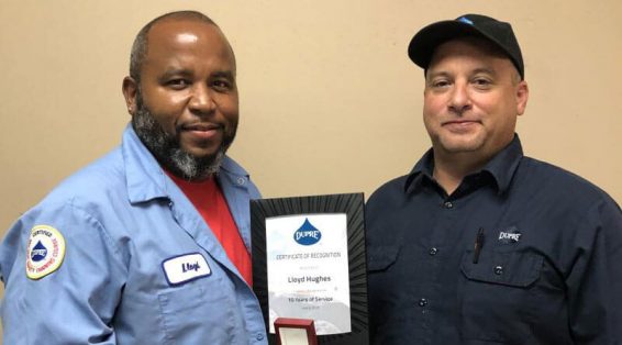 Congratulations to Lloyd Hughes for celebrating 10 years with Dupré Logistics