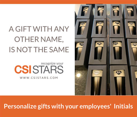 Personalize gifts with your employees' Initials